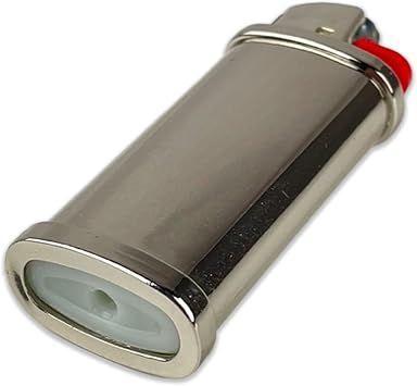 Blank Mini Metal Lighter Case for Mini Bic J5 Mini Bic lighters - Single Mini Lighter case (Silver)