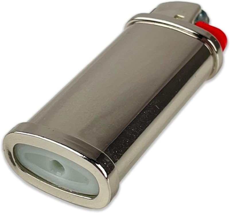 Blank Mini Metal Lighter Case for Mini Bic J5 Mini Bic lighters - Single Mini Lighter case (Silver)