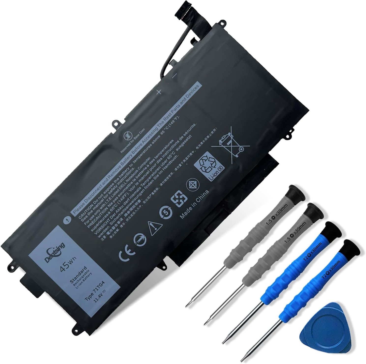 71TG4 11.4V 45Wh/ 4-Cell Laptop Battery Compatible with Dell Latitude 13 7389 7390 2-in-1 and 5289 2-in-1 P29S001 P29S002 Series Notebook K5XWW 725KY N18GG CFX97 X49C1