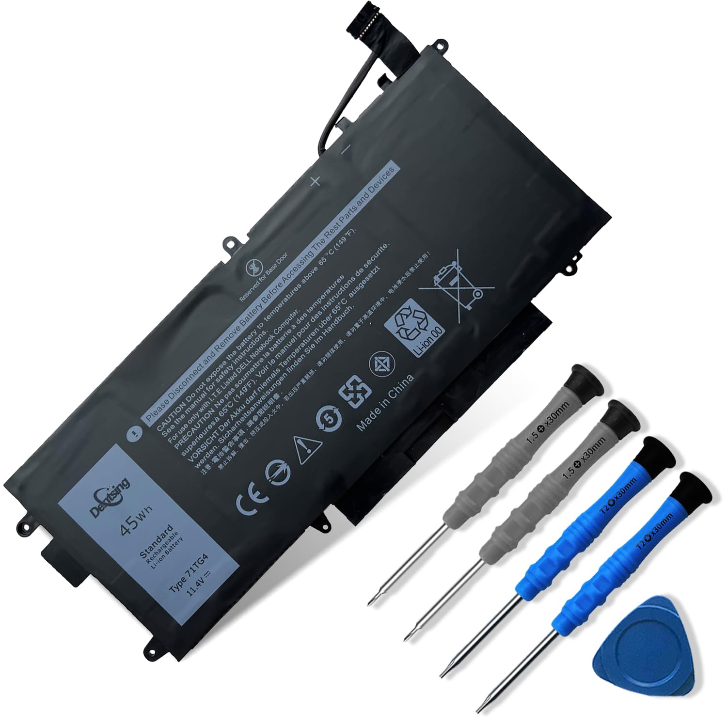 71TG4 11.4V 45Wh/ 4-Cell Laptop Battery Compatible with Dell Latitude 13 7389 7390 2-in-1 and 5289 2-in-1 P29S001 P29S002 Series Notebook K5XWW 725KY N18GG CFX97 X49C1