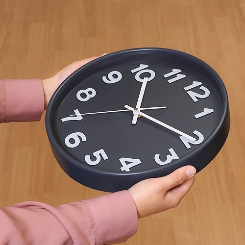 Miniatura 5 de (Fujiboeki) Fuji Boeki 28109 Wall Clock, Width 11.8 x Depth 1.8 x Height 11.8 inches (30 x 4.7 x 30 cm), Dark Gray, Spika 2, 30