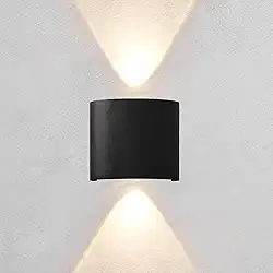 Arandela LED 2W Bivolt Para Parede Interna e Externa 2 Fachos IP65 Luminária Moderna (Preto)