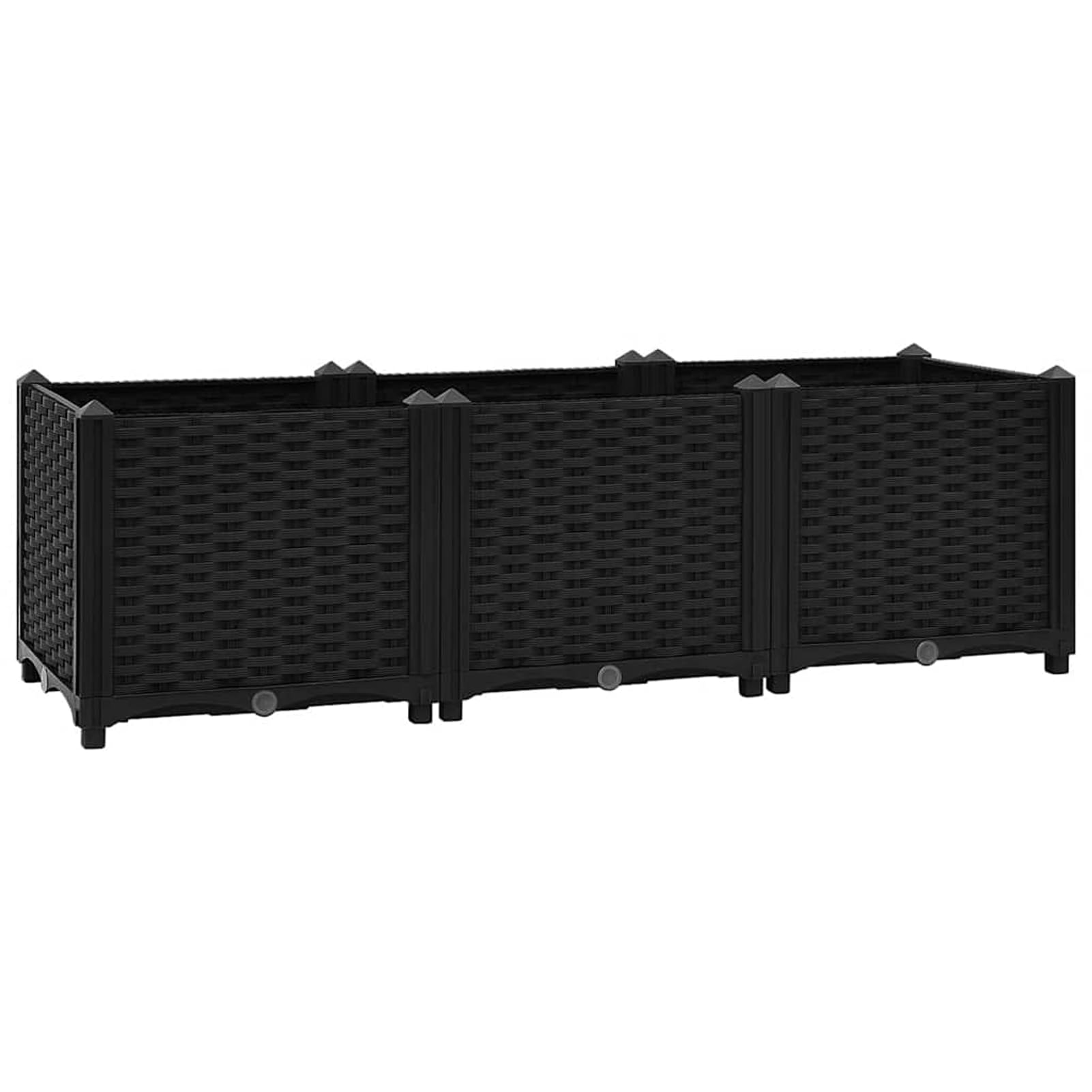 Gecheer Letto Rialzato, Fioriera in Polipropilene 120x40x38 cm per Giardino, Aiuola Rialzata con Ampio Spazio per Piante, Fiori, Orto Domestico, Facile da Montare, Design Elegante Nero