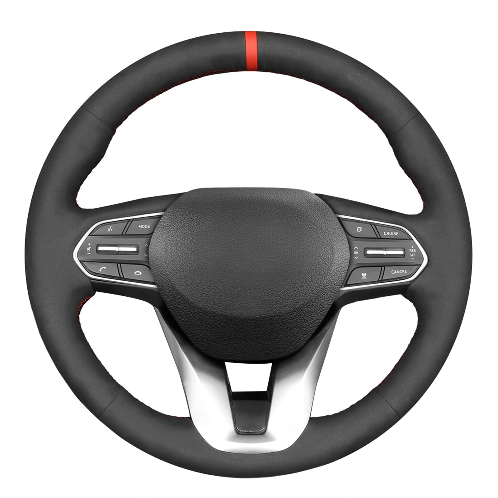 MEWANT Funda de volante de cuero para Hyundai Santa Fe 2019 / Santa Fe funda de volante