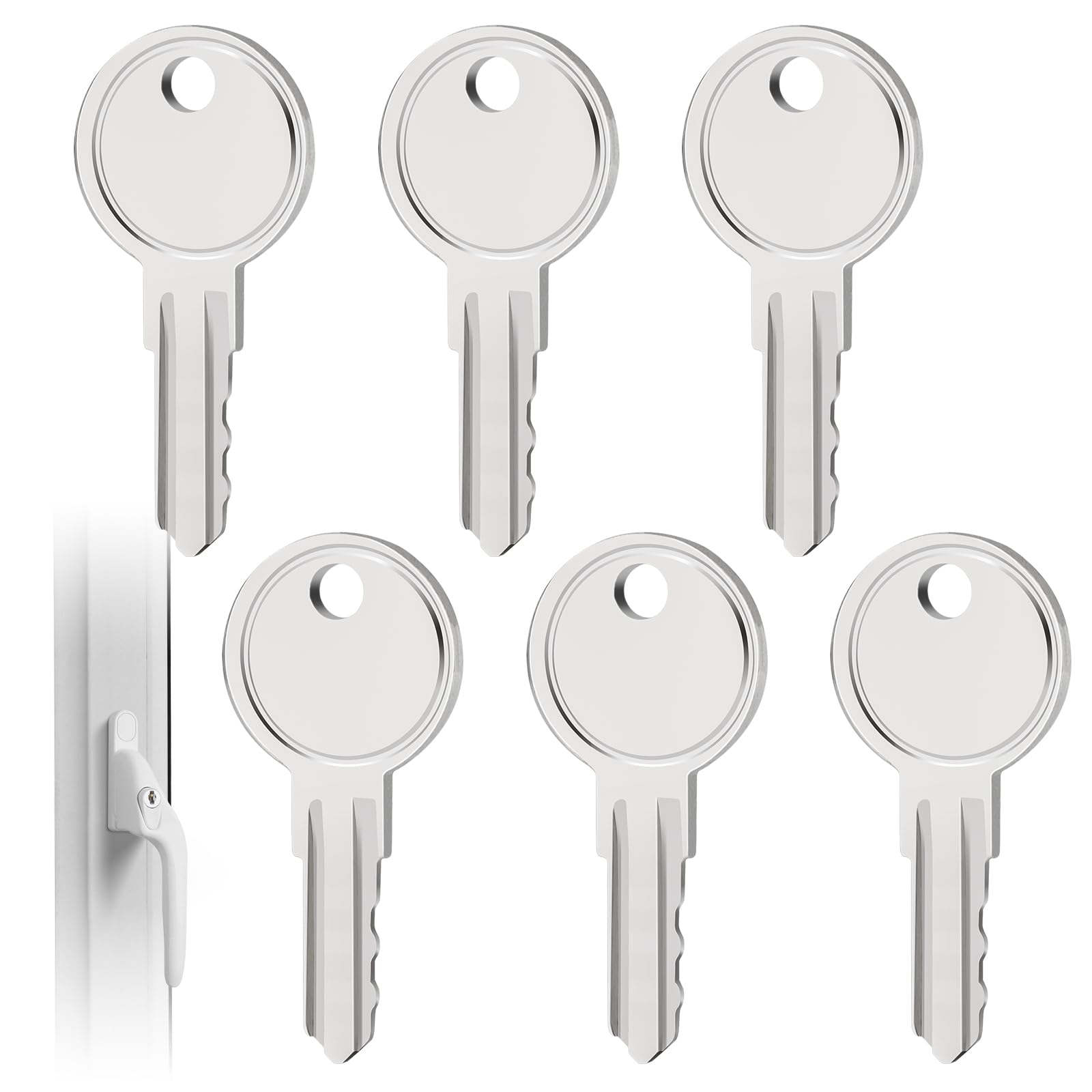 6 PCS Window Keys Replacement Universal, Window Lock Keys Replacement, Window Key Compatible with Yale and Securistyle