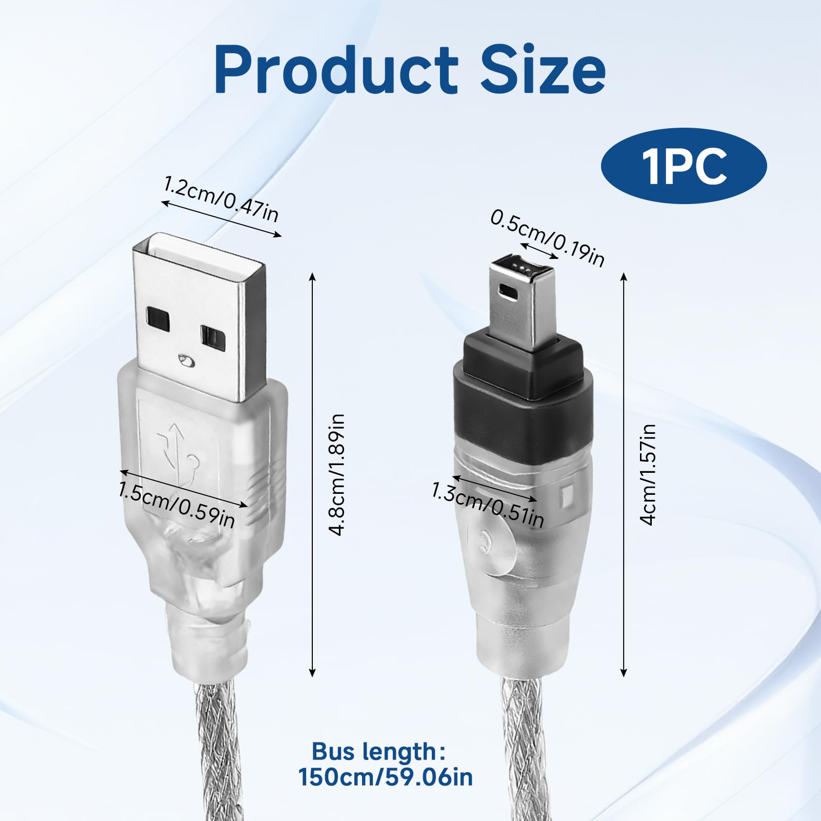 Cavo Adattatore USB USB Firewire,Cavo IEEE 1394 a USB,Può essere utilizzato per la trasmissione di dati audio e video,Può essere utilizzato con la maggior parte delle telecamere DV