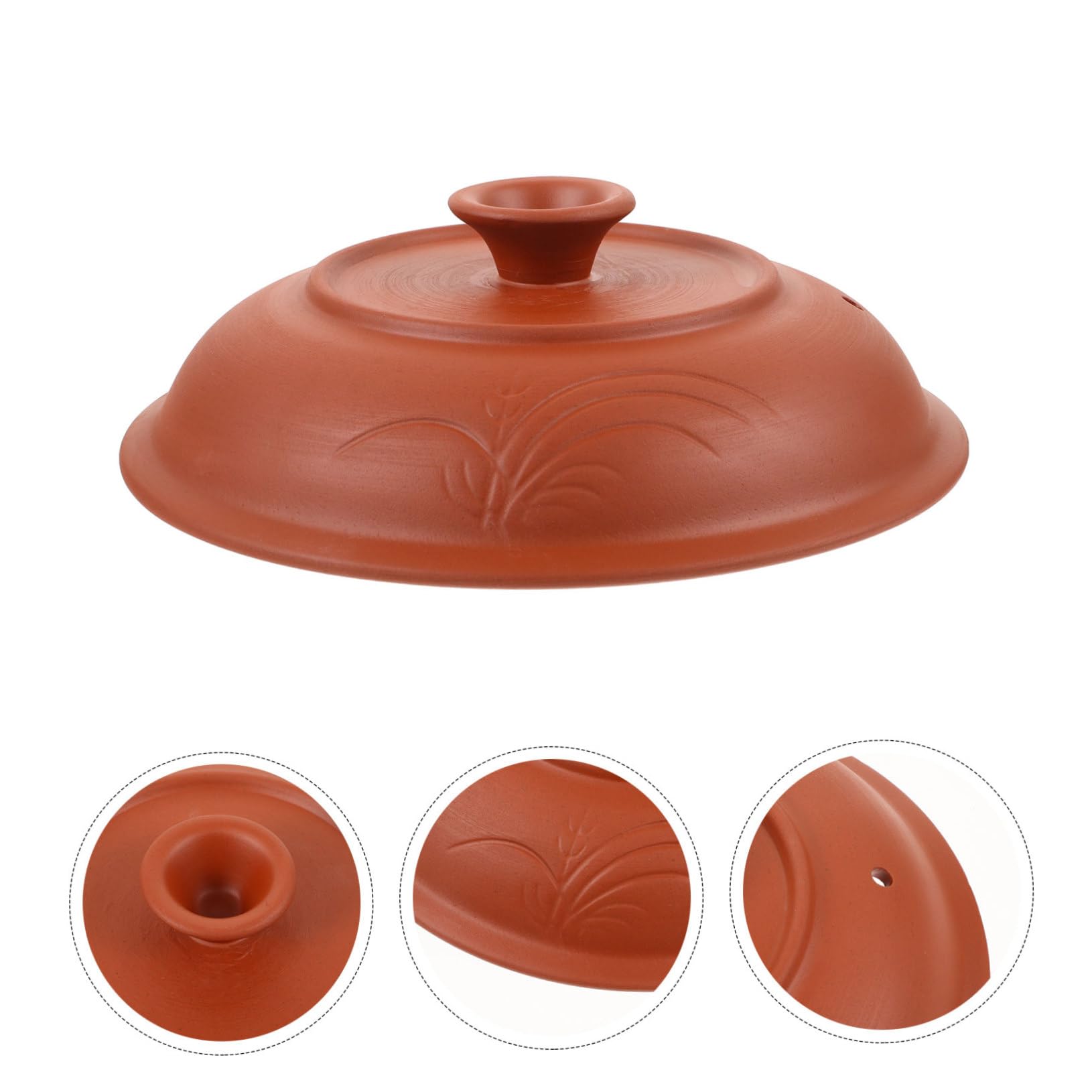 Sosoport Coperchio con Foro di Ventilazione Facile da Conservare Stili multipli in Ceramica Marrone per Casseruola da 4.5 a 6 Litri Stili multipli per Cucina e Hotel