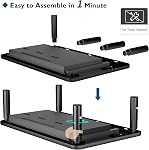 BONTEC 2 Riser de support de moniteur de paquet, 3 Support de moniteur réglable en hauteur pour bureau, support de Riser de moniteur d'ordinateur avec plate-forme Mesh pour ordinateur portable, ordinateur, iMac, PC (Noir, 2 Emballage avec stockage)