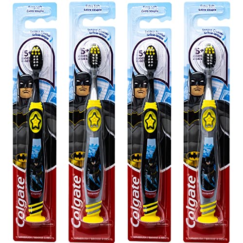 Brosses à dents enfants Colgate Batman de 5 ans et plus avec ventouse et poils souples