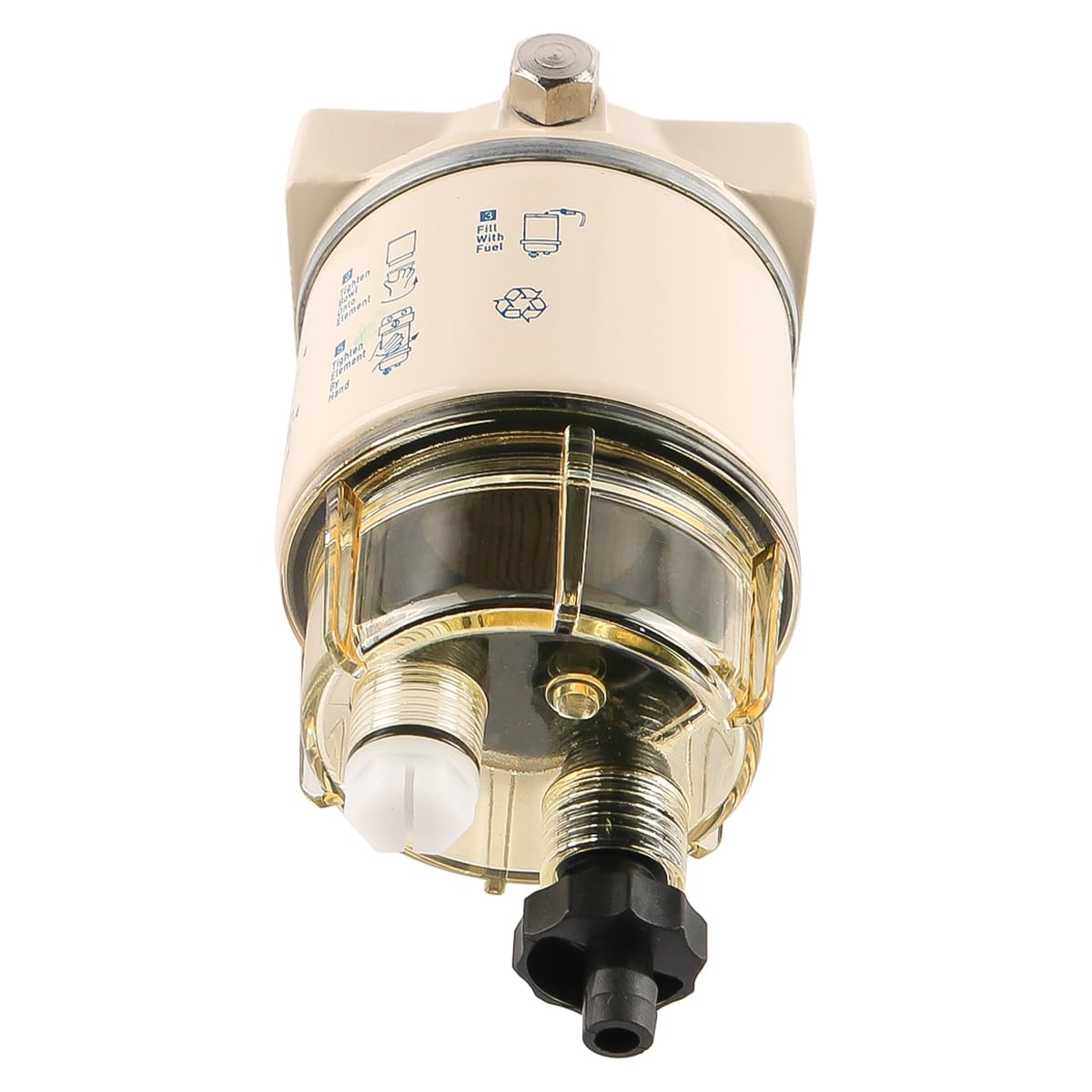 Sarini Filtre à Carburant R12T pour Bateau, Rotation Marine, Filtre à Carburant, séparateur d'eau pour Moteur de Hors-Bord, système de Carburant, Solution de Filtration de Carburant Marin pour Bateau