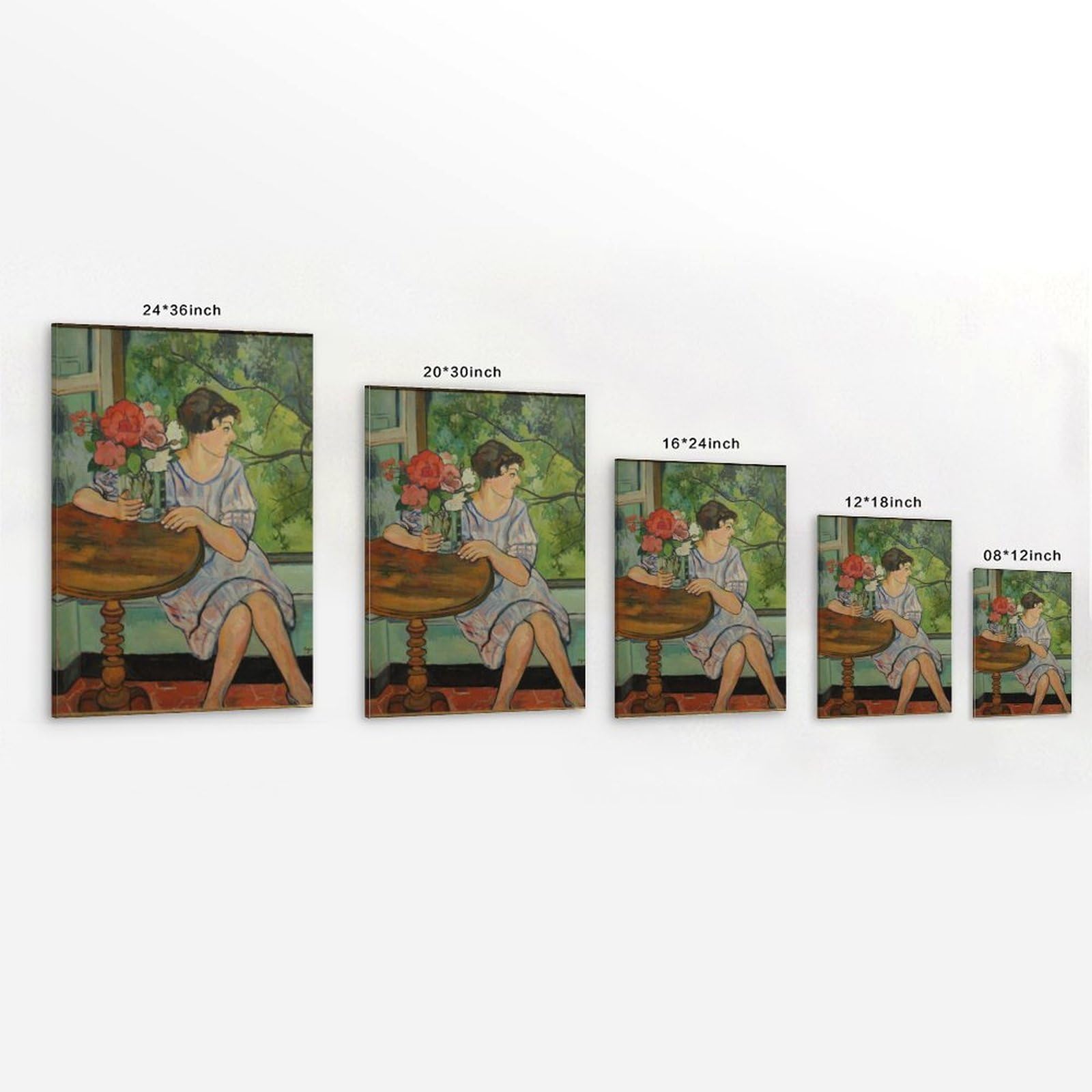 Young Girl in Front of A Window by Suzanne Valadon Impresiones en Lienzo Modernas, Cuadros Decorativos Para Habitaciones de Niños o Niñas, Cuadros de Pared para Salón y Pinturas con Motivos Festivos