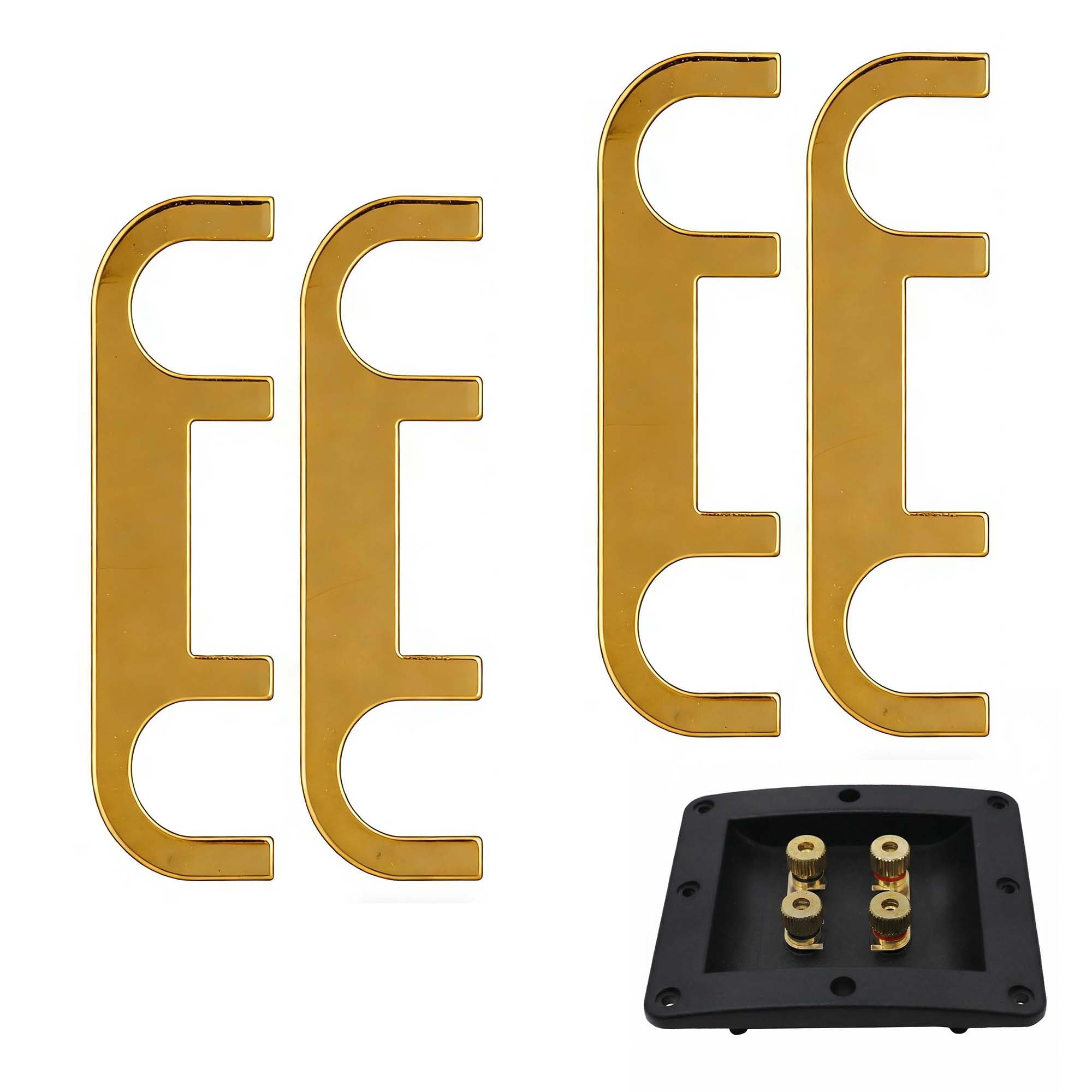 Lizihaowu 4 Pack Subwoofer Box Terminal Cup, Speaker Terminal Box, Speaker Binding Post Screw Cup Connector Subwoofer Plug (Straight Piece)