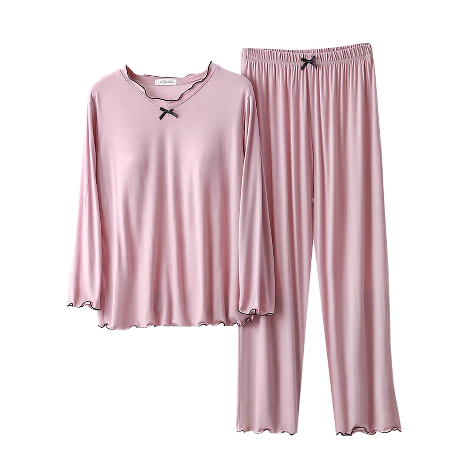 Peignoir De Bain Femme Coton Nid d'abeille,Pyjama Short Femme Robe De | Pyjama Femme Anti-Froissé Peignoir Bordure Contrastée Trouser Pyjama En Satin De Soie Haut Uni Elégant Sleepwear