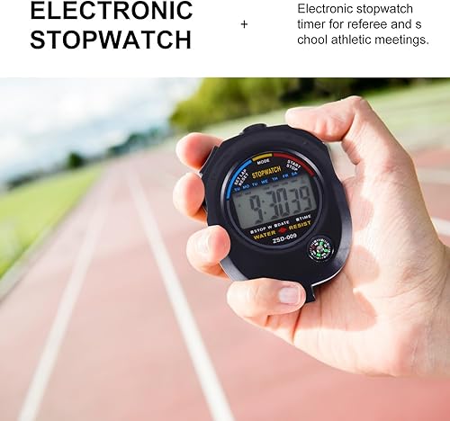 Miniatura 6 de ABOOFAN Multi-Function Electronic Stopwatch Timer with LCD Display Lightweight Portable Training Timer for Racing Running Swimming Sports Coaches
