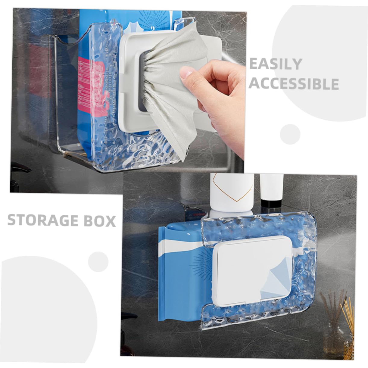 PRETYZOOM Lot De 4 Distributeurs De Mouchoirs Muraux Élégants Boîte De Rangement Multifonction pour Lingettes Et Mouchoirs pour Bébé 2 Pièces X 4