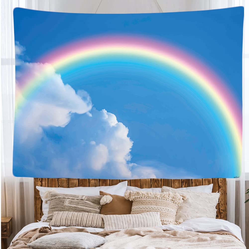 Ulticool, Tapestry Decoration Home, Rainbow Clouds Blue Sky, 200 x 150 cm, Wall Towel Wall Hangings - Image 2
