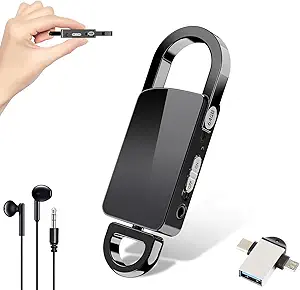 64GB Voice Recorder, Audio Recording Device with Triple Noise Reduction,Digital Voice Activated Recorder with Playback,750 Hours Storage and 30 Hours Battery Time for Class, Meeting, Speech
