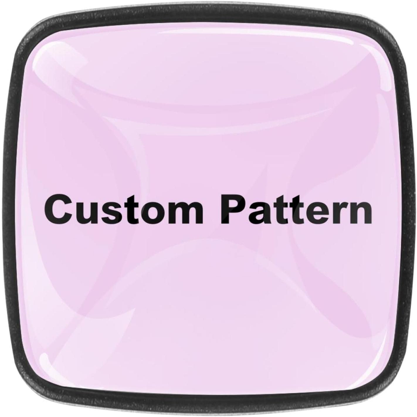 Kitchen Knobs,Dresser Knobs for and Drawers,Custom Pattern,4 Pack Square Black