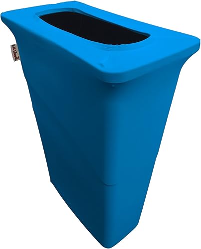 Vista 83 de LA Linen Funda elástica de elastano ajustable para bote de basura Slim Jim de 23 galones, cubierta para contenedor de residuos, decoración de patio