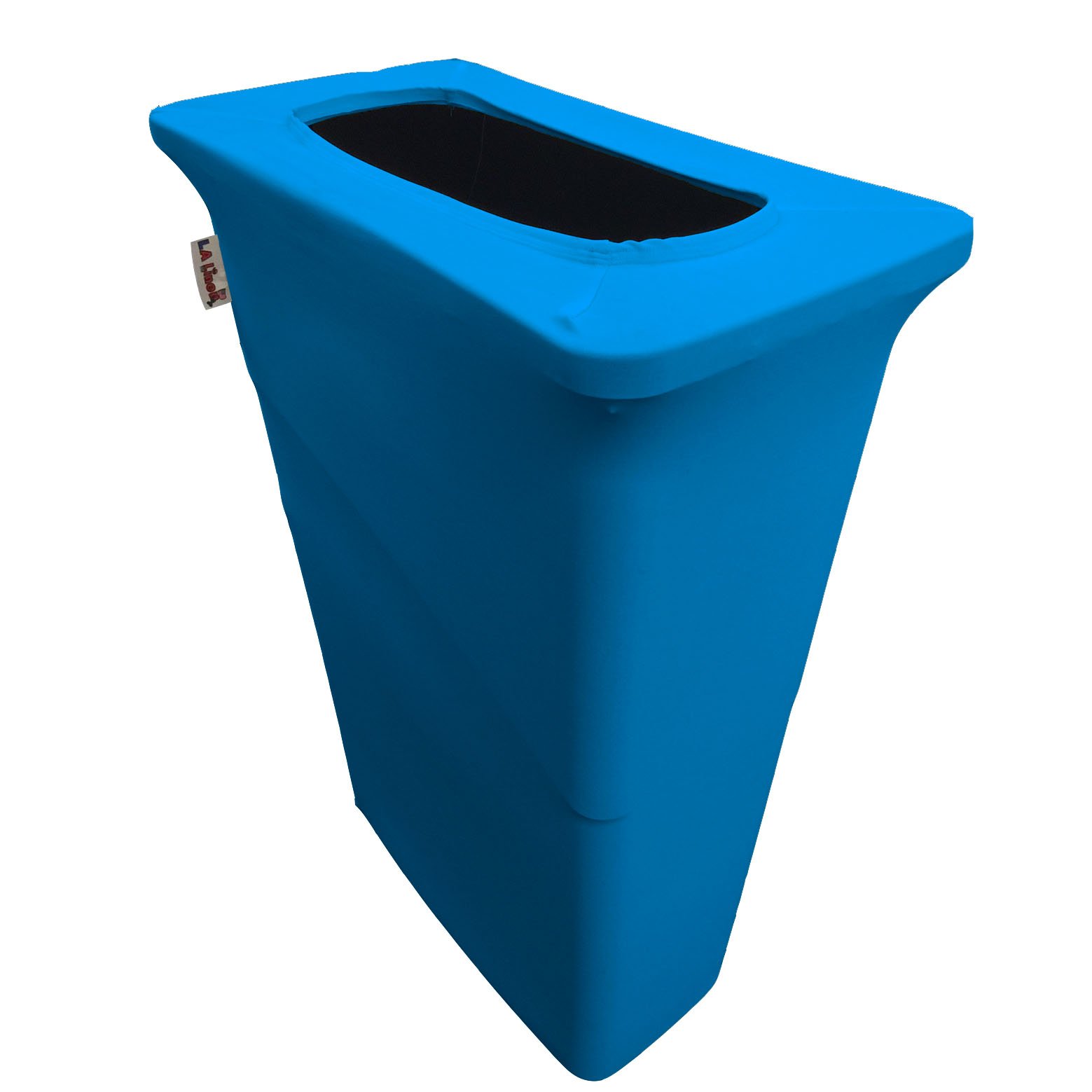 LA Linen Stretch Spandex Fitted Trash Can Cover for Slim Jim 23-Gallon, Bin Waste Container Cover, Outdoor Indoor Patio Backyard Decor, Turquoise