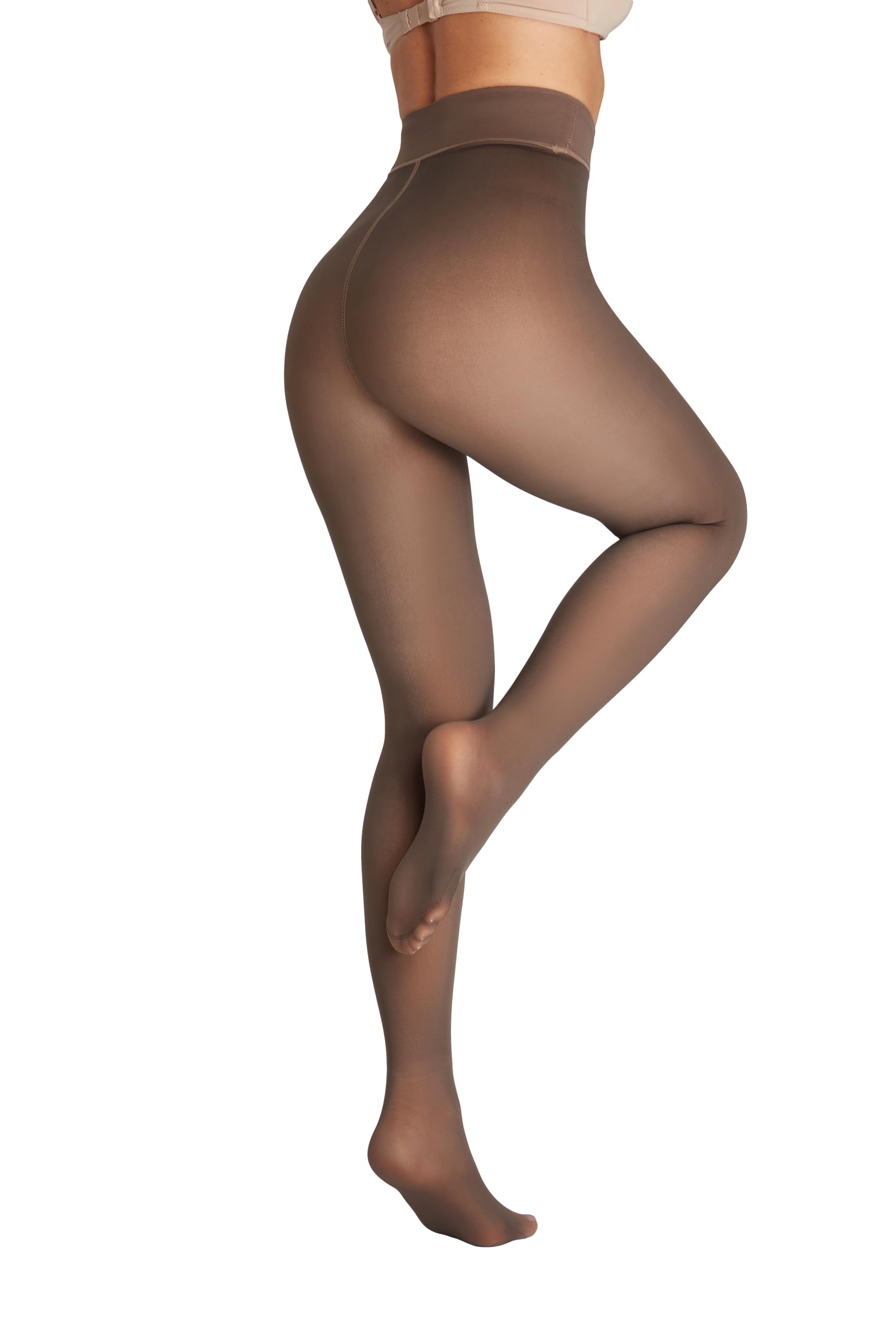 Seidiva Winter Thermo Strumpfhose Warm Transparente Fleecestrumpfhose, Durchscheinend Gefütterte Strumpfhosen Damen, Thermostrumpfhose mit Weichem Fleece