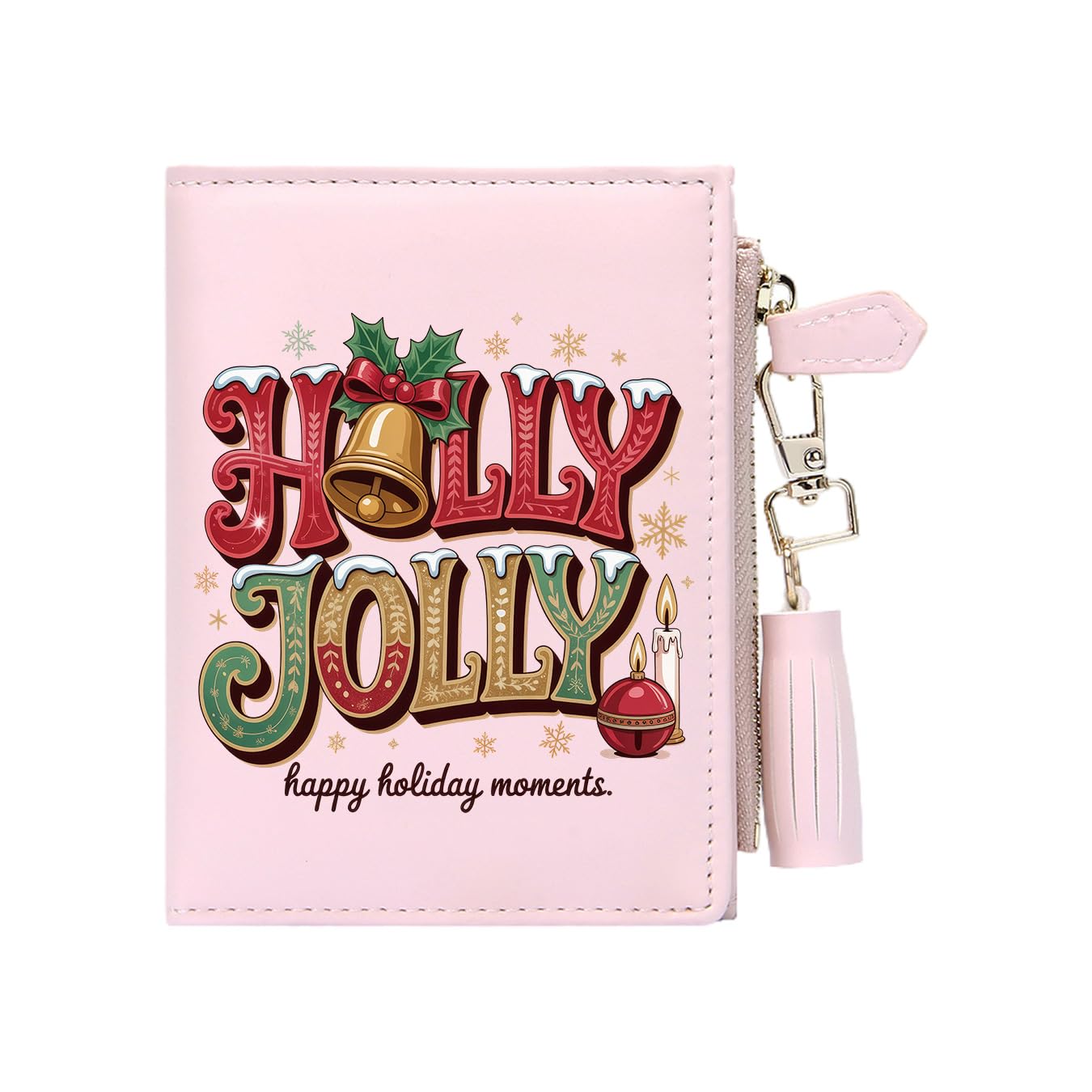 GEEAD Custom Design Small Wallets for Women Bifold Slim Coin Purse Zipper ID Card Holder for Christmas