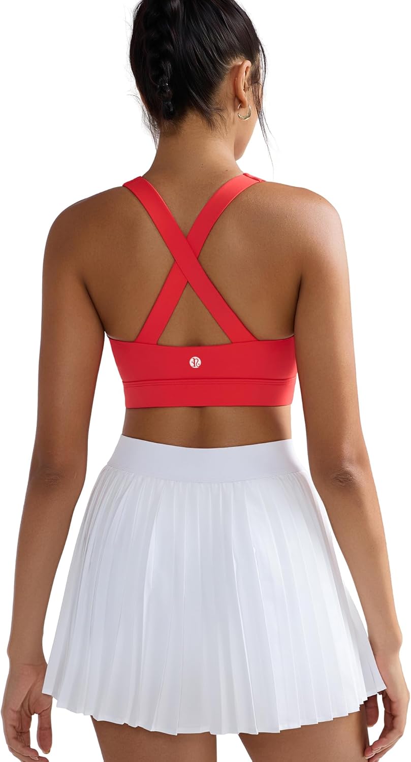 RUNNING GIRL Sports Bra for Women,Molded Cup Strappy Running High Impact Sports Bra with Sewn in Pads - Image 7