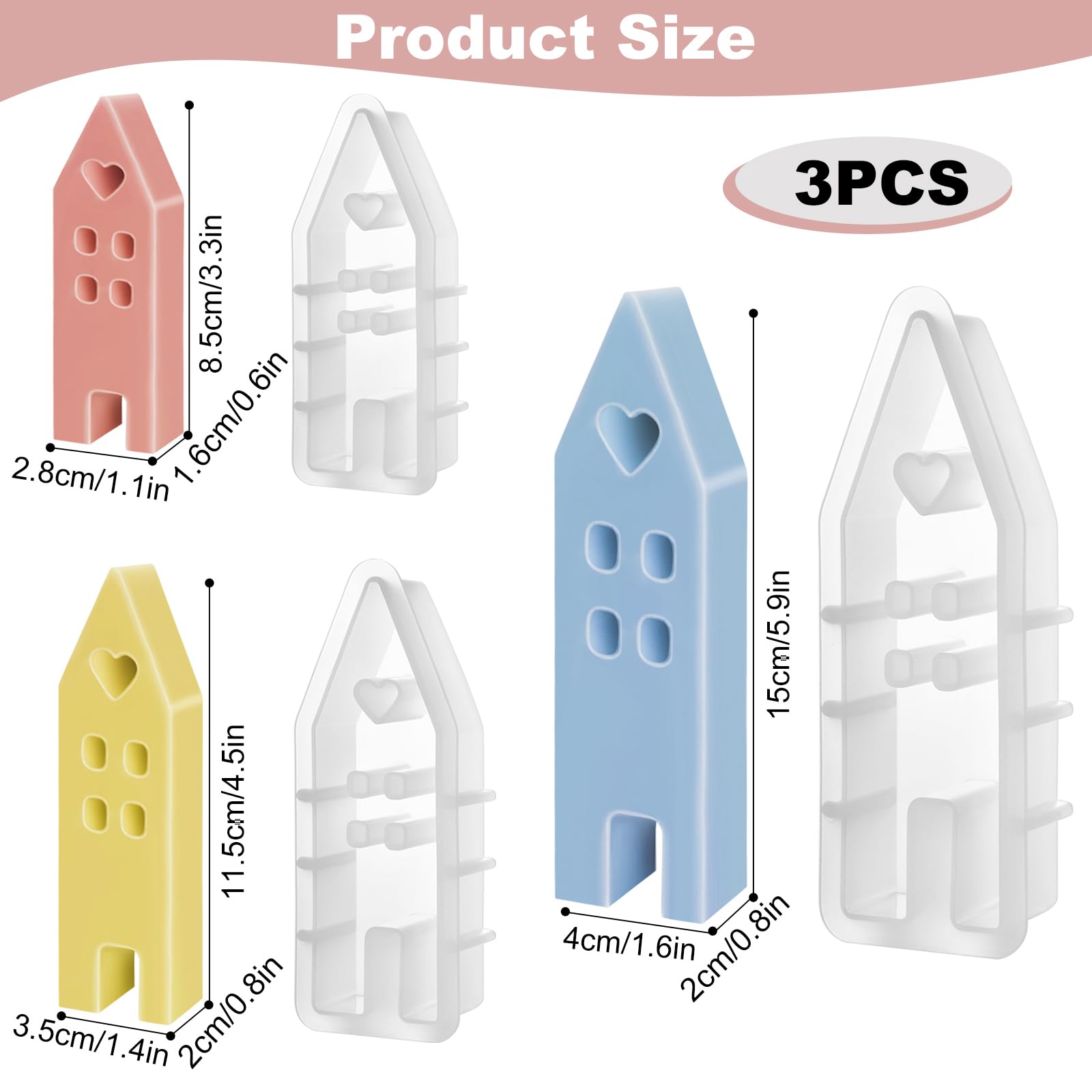 4 Stampi In Silicone Per Pasqua - Coniglietti 3D, Angelo, Castello, Per Candele, Saponi E Decorazioni - Foto 9