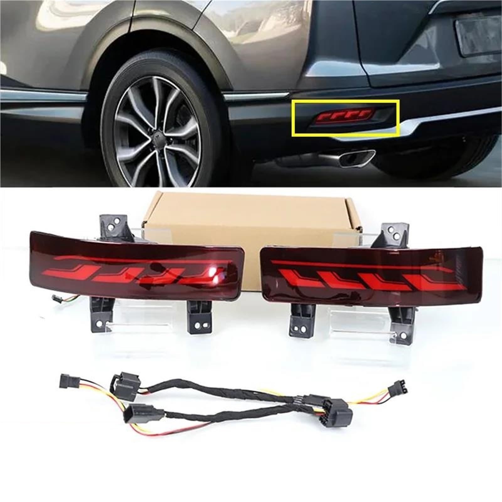 Genérico Piloto posterior Luz Trasera Para Automóvil Para CR-V 2020-2022 Conjunto De Luces Antiniebla, Reflector De Parachoques Trasero, Luces De Señalización Recambio faro trasero