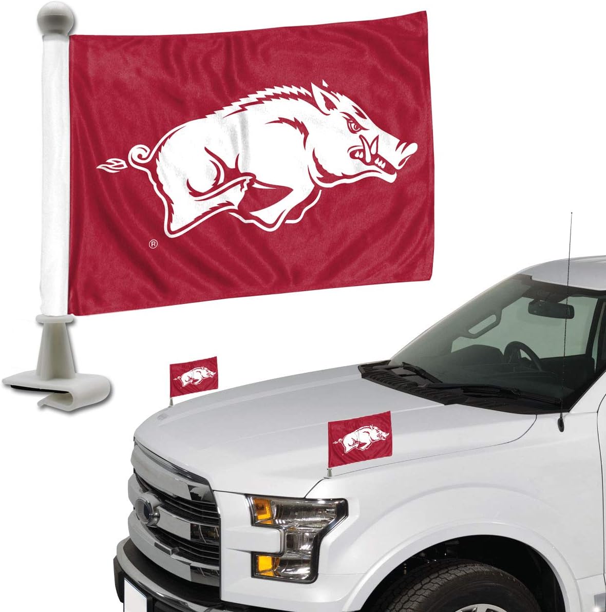 FANMATS ProMark NCAA Arkansas Razorbacks Flag Set 2-Piece Ambassador Style, Team Color, One Size : Sports & Outdoors