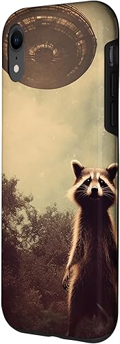 Vista 17 de iPhone 13 Pro Max Vintage alien raccoon UFO Alien Case