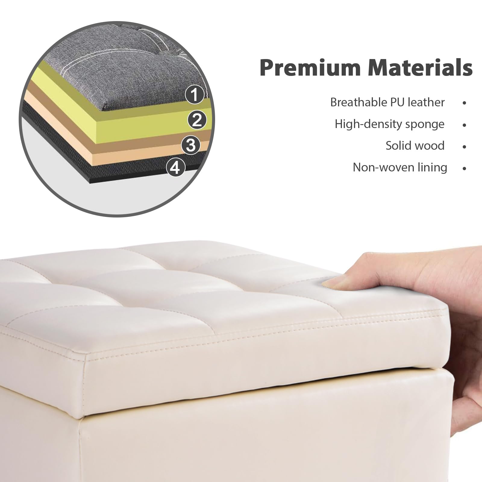 Pouf Poggiapiedi Pouf Contenitore Pelle Pouf Poggiapiedi XBCDX