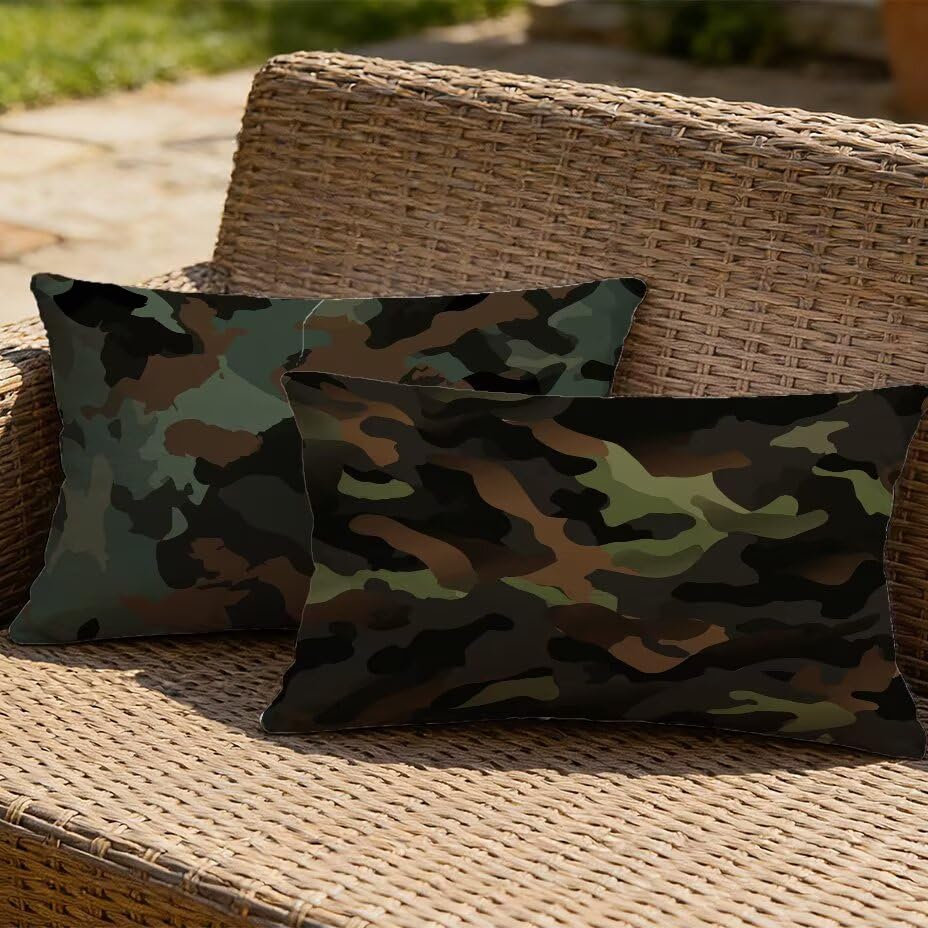 Housse de coussin de jardin 80x100 texture lin haut de gamme vert imperméable