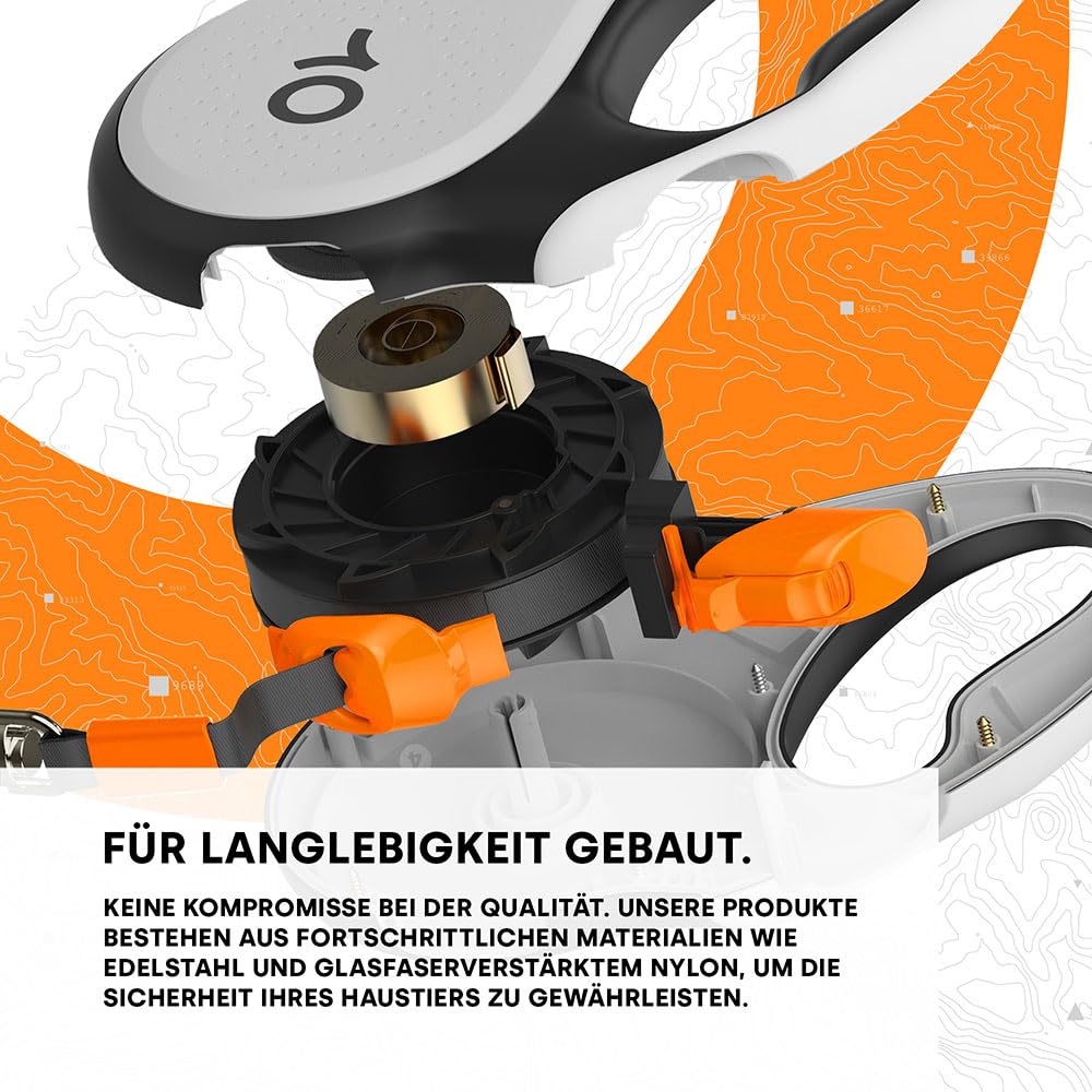 Automatische Hundeleine 5m für Große Hunde bis 50kg – Extra Starke Rollleine mit Brems- & Stoppfunktion, Verhedderungsfreie Nylonleine, Ergonomischer Gummigriff, Schwarz