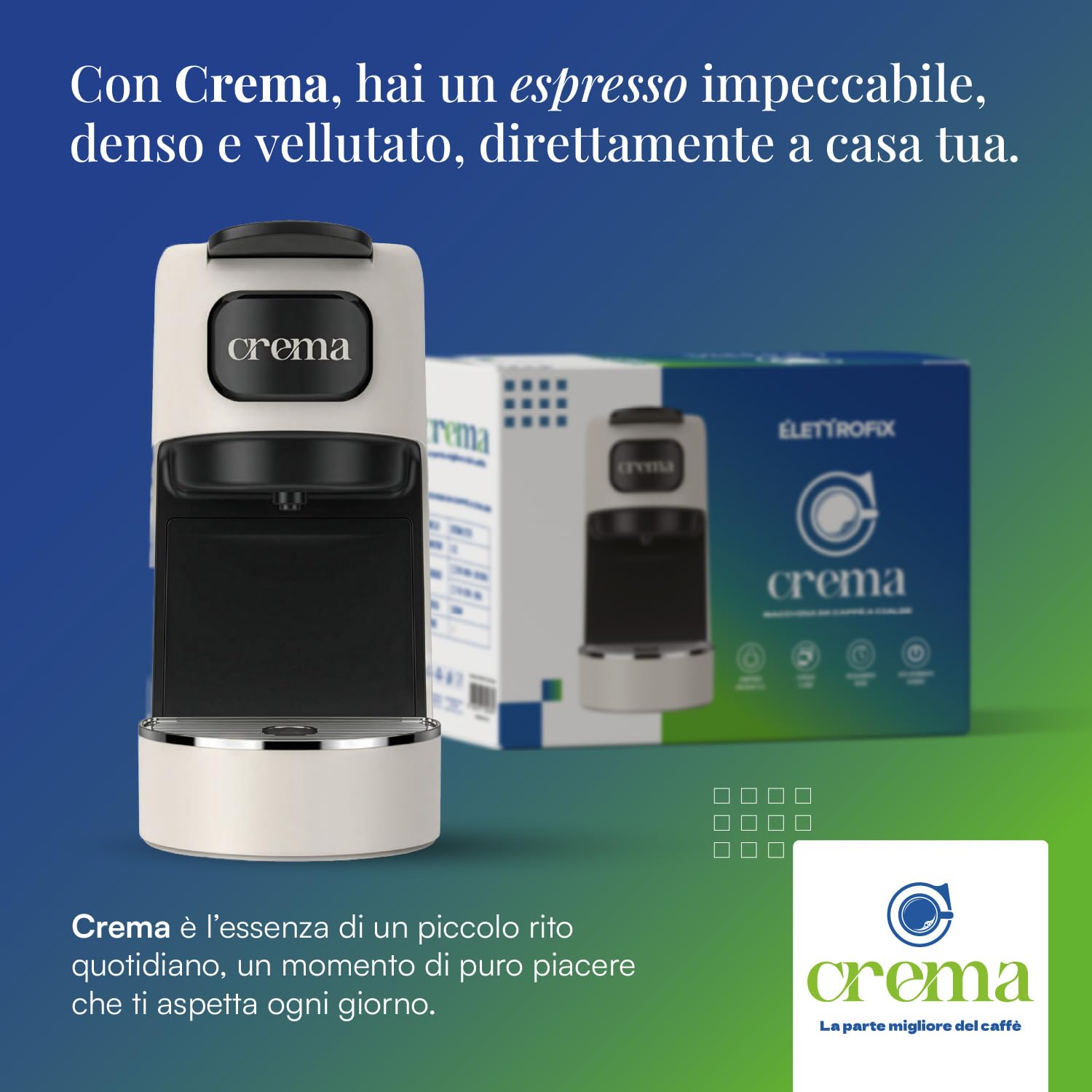 Macchina Caffè Cialde E.S.E. per Espresso Cremoso – 10 CIALDE COMPRESE, Macchinetta Del Caffe Cialde Compatta, Serbatoio 1.2L, Spegnimento Automatico, Espulsione Cialda, Vassoio Regolabile - Beige