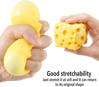 Cheese Squishy Big Squishy Cheese Slow Rising Ultra-Soft,Stress Relief Fidget Novelty Squeeze Toys Gift for Adults & kids 5CM