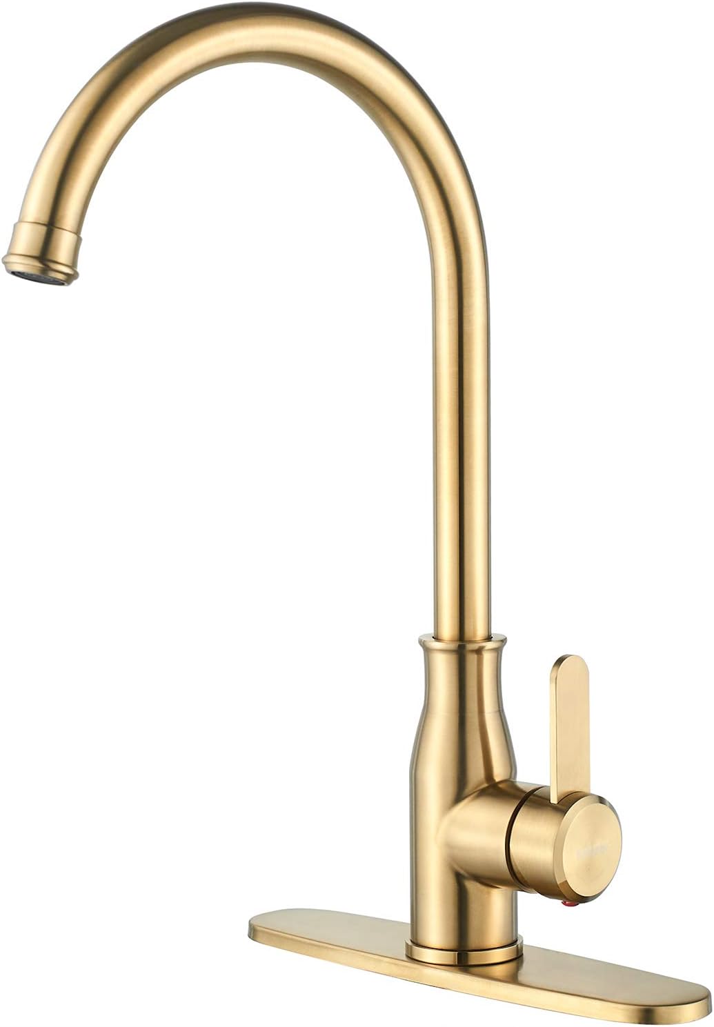 Kohonby Brushed Gold Kitchen Faucet ，Modern High Arc Bar Sink Faucet