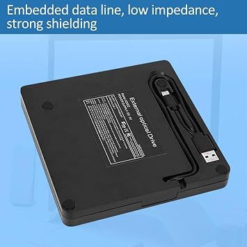 USB CD Drive External, USB 3.0 Portable CD Player and Writer, High Speed CD ROM Rewriter Writer, External Disk Drive, Laptop CD Reader