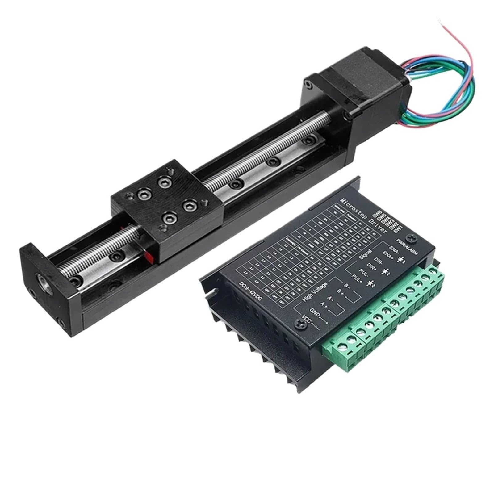 Juego de accionamiento lineal de 300 mm con husillo tipo T y motor Nema11 integrado 1