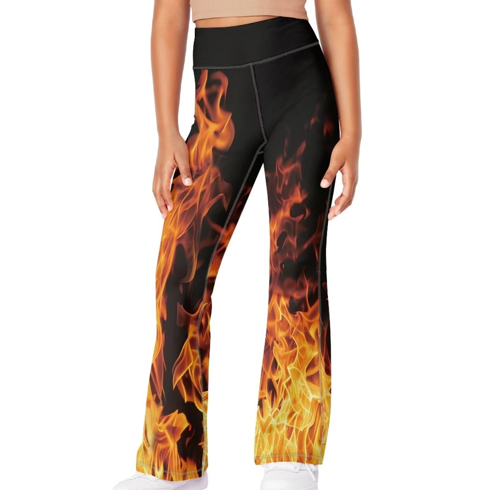 Ausgestellte Yogahose, leger, Bootcut-Leggings, hohe Taille, leichte, lange Jogginghose für Mädchen, 5–14 Jahre