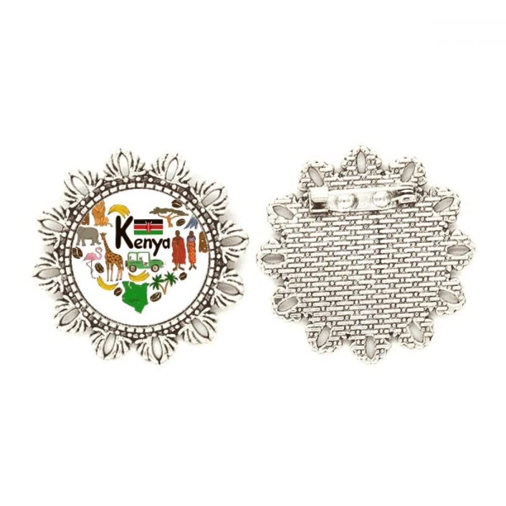Broche de plata corazón de Kenia medium joya plata mujer solapa 4