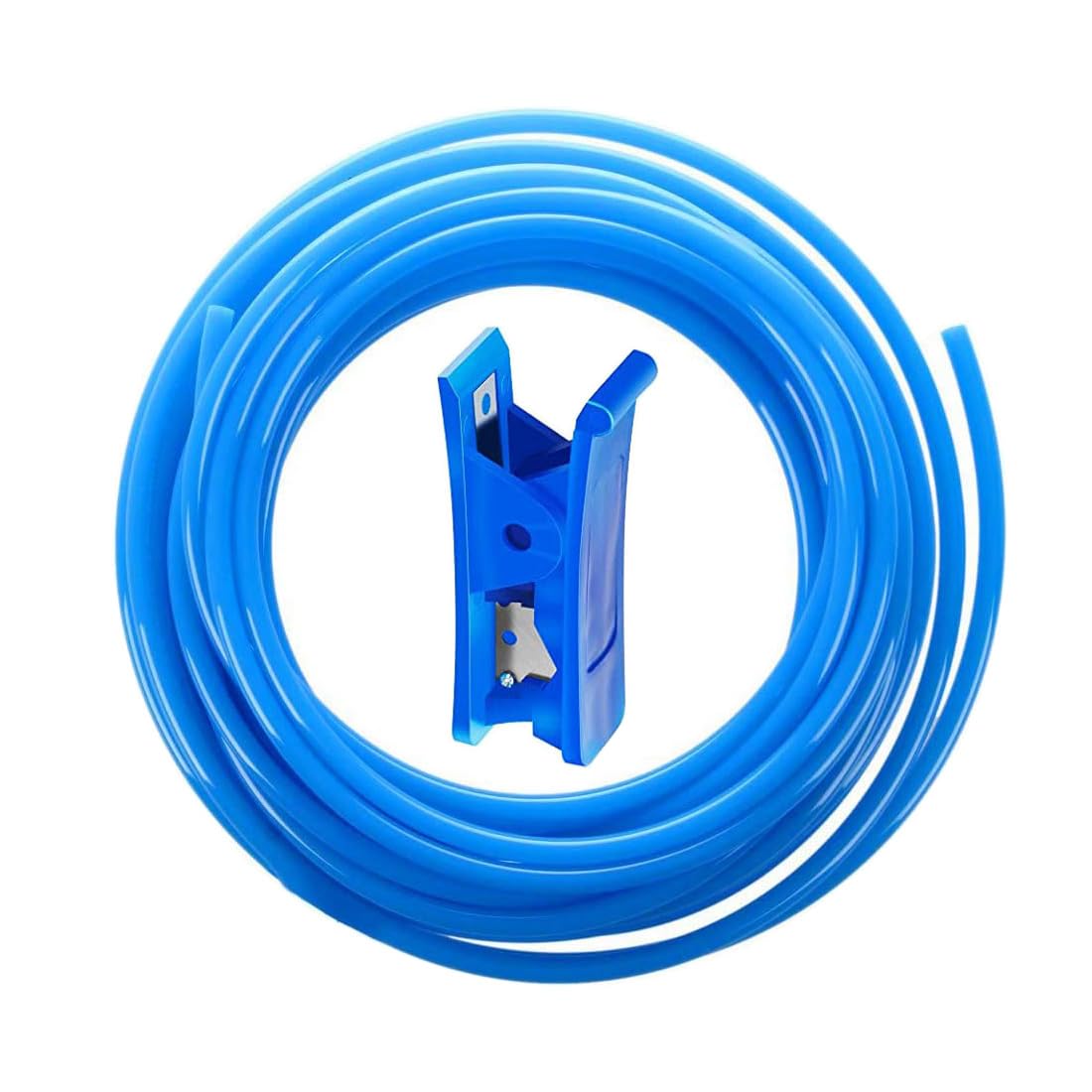 HUAZIZ 12m Bleu PU Pneumatique Tuyau Air, 12mm OD x 8mm ID, 1 Pcs Coupe-Tuyau