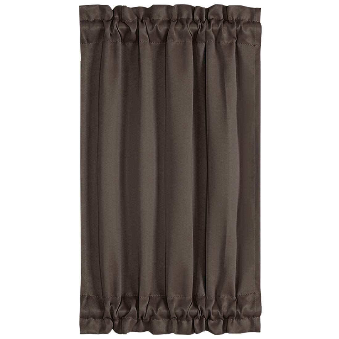 PiccoCasa Blackout French Door Curtain Panel - Blackout Door Curtain 25x40 Inches Solid Drapery with Tiebacks - 1 Panel,Coffee Color