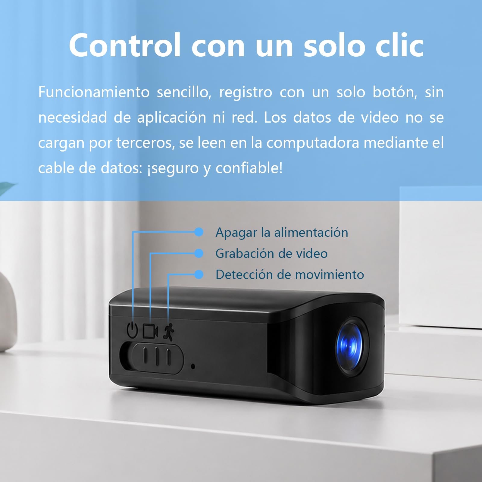 Cámara espía oculta de alta definición 1080P, mini cámara, cámara para niñeras, con detección de movimiento, apta para la vigilancia de seguridad de niños, ancianos, interiores y oficinas, sin Wi-Fi.
