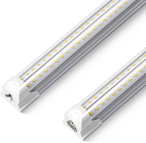 Paquete de 2 luces de tienda LED de 3 pies, 30 W, 4680 lm, 5000 K, súper brillantes, tubo LED T8 integrado, iluminación de 270 grados para garaje,