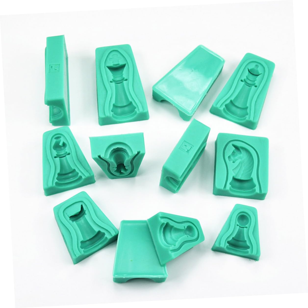 SHINEOFI 12 Stück Teiliges Silikon Backform Schach Figuren Motiv Kreative DIY Kuchenform für Schokolade Fondant Kekse Handgefertigte Desserts Lebensmittelecht Antihaftbeschichtet Einfach