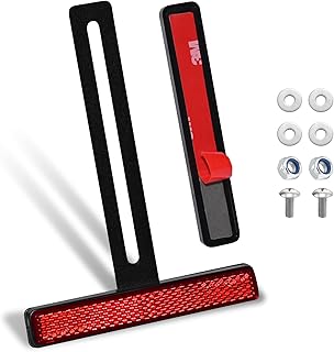 polarmotor Rückstrahler Motorrad Reflektor Hinten E4-Geprüft Mit Lange T-Halter（Länge 130mm Schmal 108 * 18 * 10mm Rot Universal Katzenaugen