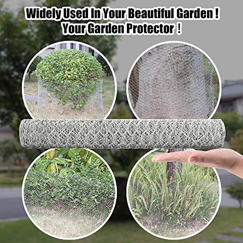 Bstwm Chicken Wire 16.5 Inches X 19.7 Feet X 0.82 Inch Mesh For Crafts And Gardening,Floral Chicken Wire Net,Galvanized Hexagonal Wire Fencing With Gloves,Wire Ties And Plier (19.7Ft) #TOP4
