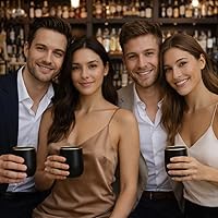 Vista 6 de Oojami 40 vasos de 12 onzas irrompibles de plástico sin tallo, para vino, champán, whisky, elegantes, duraderos, desechables, para interiores