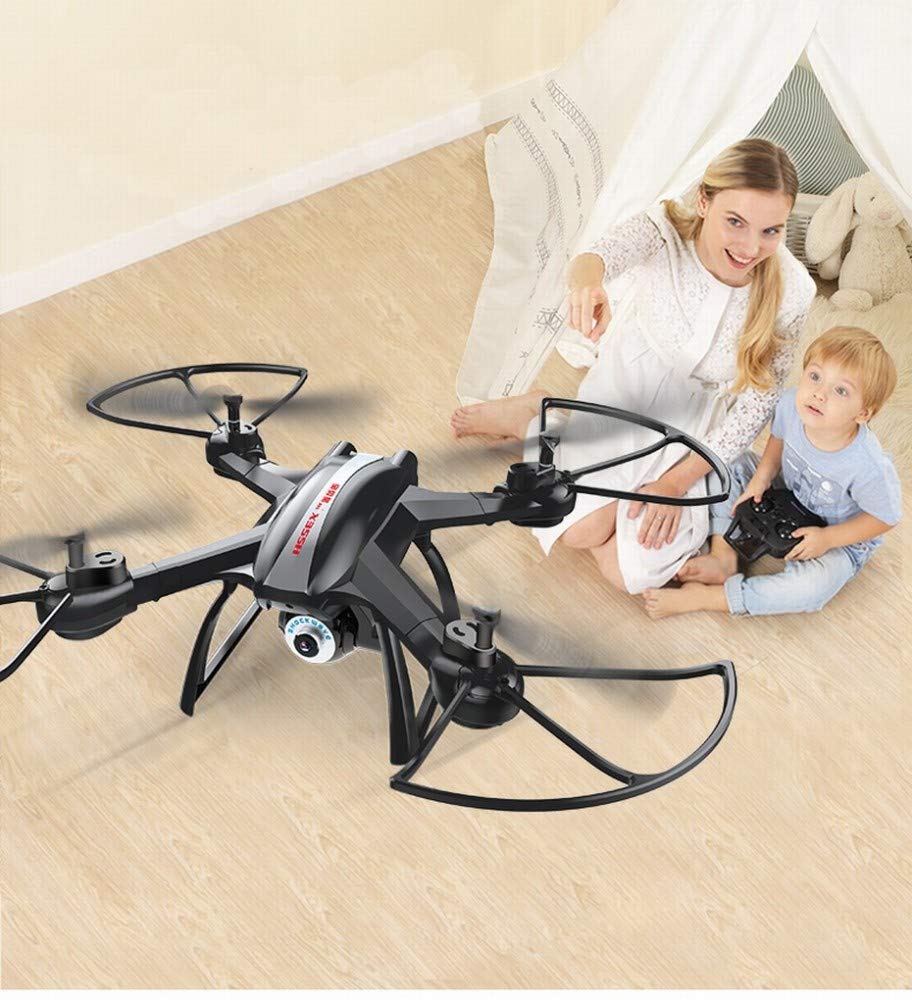 MU Drone Aerea Fotografia Hd Professionale a Quattro Assi Modello Di Aeromobile Giocattolo Elicottero Telecomando Rc Resistente,Nero,Taglia unica